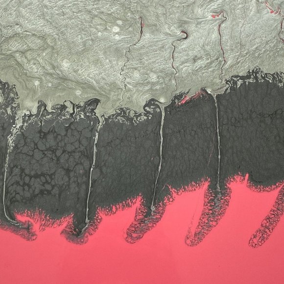 Passion Play - Original Art Poured Liquid Oil Paint Signed Painting 10”x10” - Picture 1 of 7